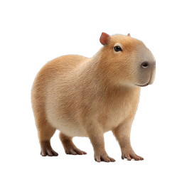 Realistic Capybara 3D Icon - Cute Rodent Wildlife