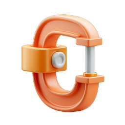 3D Clay Carabiner Clip Lock Icon | Orange
