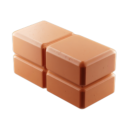 Caramel Fudge Blocks 3D Icon for Dessert & Candy Designs