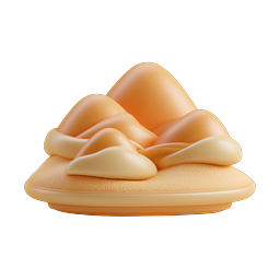 3D-Knet-Icon Karamellpudding Dessert - Süßspeisen-Icon