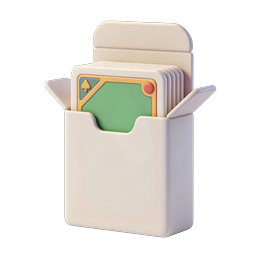 3D Card Holder Box Icon - Clay Style Storage