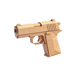 Cardboard Pistol Paper Craft 3D Icon