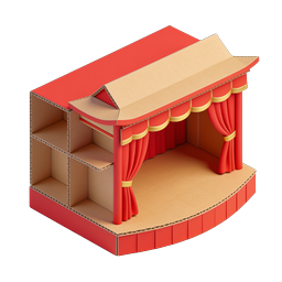 Colorful Cardboard Puppet Theater DIY Craft Icon