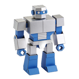 Karton-Roboter-Icon - Kreativer DIY-Tech-Charakter