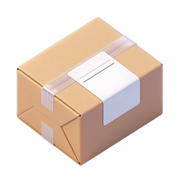 Cardboard Shipping Box Icon - 3D Package Delivery