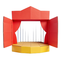 Cardboard Puppet Theater Stage Icon - DIY Mini Stage