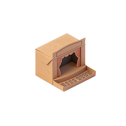 Cardboard Theater Stage Icon - Creative Mini Stage Design