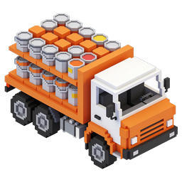 Cargo Delivery Truck Voxel 3D Icon for Logistics