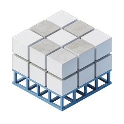 Icono 3D isométrico de pallets de carga apilados