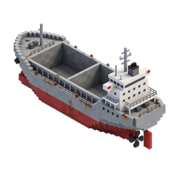 Stylized Cargo Ship Icon for Transport and Logistics