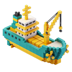 Stilisiertes Frachtschiff-Icon für Schifffahrt und Transport