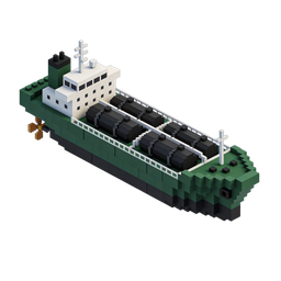 Stylized Cargo Ship Icon for Transport and Logistics