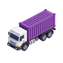 Icône de camion de livraison isométrique - Style Voxel Art