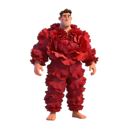 Carnation Flower Costume Character - 3D Rendered Icon