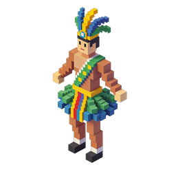 Brazilian Carnival Samba Dancer Voxel Icon