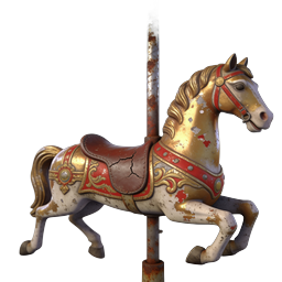 Icona cavallo girevole vintage - Rendering 3D realistico