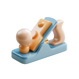 Carpenter Hand Plane 3D Clay Tool Icon