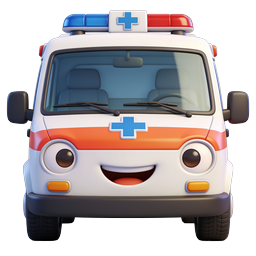 Cartoon Ambulance 3D Icon - Cute Emergency Vehicle