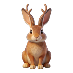 Cartoon Antler Rabbit Icon for Playful Designs