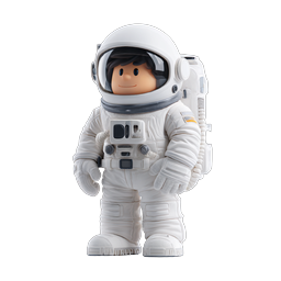 Cute Cartoon Astronaut Character - 3D Space Icon