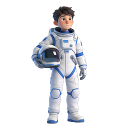 Cartoon Astronaut Character Icon | 3D Space Explorer