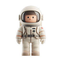 Icona 3D astronauta cartoon - Simpatico personaggio esploratore spaziale