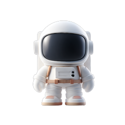Cute 3D Cartoon Astronaut Icon - Space Explorer