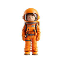 Cute Cartoon Astronaut Icon - 3D Space Character