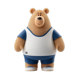 Charming Cartoon Bear Sports Icon for Kids