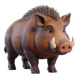 Charming Cartoon Boar Icon for Educational and Fun Use