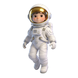 Cute 3D Cartoon Boy Astronaut Character Icon