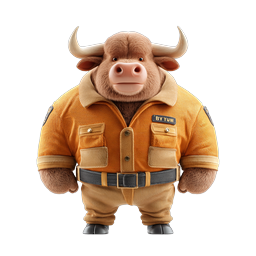 Stylish Cartoon Bull Character Icon for Branding