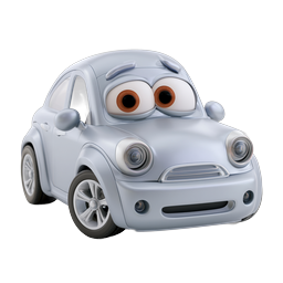 Cartoon Car Character 3D Icon | Cute Animated Vehicle