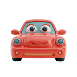Simpatica auto rossa personaggio cartoon - Icona 3D in stile Pixar