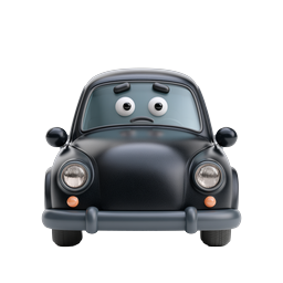 Cute Cartoon Car Character with Expressive Face