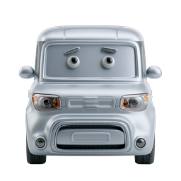 Cartoon Car Character Icon - 3D Animated Vehicle