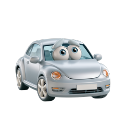 Cartoon Car with Eyes - Cute 3D Vehicle Icon