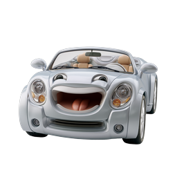 Icona auto cabriolet personaggio cartoon