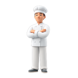 3D Cartoon Chef Character Icon - Culinary Professional