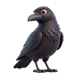 Playful Cartoon Crow Icon for Fun Designs