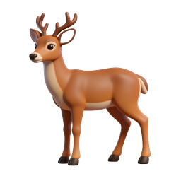 Biểu tượng hươu hoạt hình - Nhân vật động vật hoang dã phong cách đất sét 3D