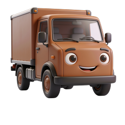 Cute Cartoon Delivery Truck Icon - 3D Rendered Transport