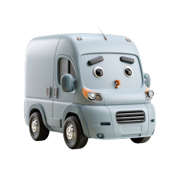Cute Cartoon Delivery Van 3D Icon for Shipping & Logistics