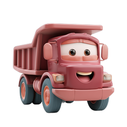 Cheerful Cartoon Dump Truck Icon for Kids