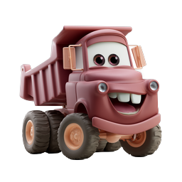 Playful Cartoon Dump Truck Icon for Kids