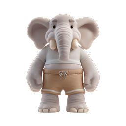 Playful Cartoon Elephant Icon for Kids