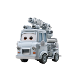 Cartoon Fire Truck Character - 3D Render Icon