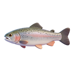 Cartoon Rainbow Trout Fish Icon for Aquatic Themes