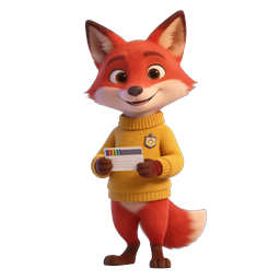 Cartoon-Fuchs Künstler Charakter 3D Icon | Freundliches Tier-Maskottchen