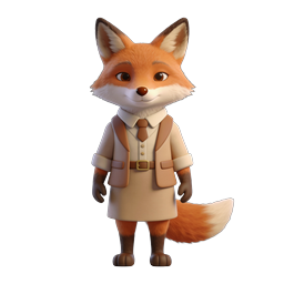 Charming Cartoon Fox Teacher Icon for Education